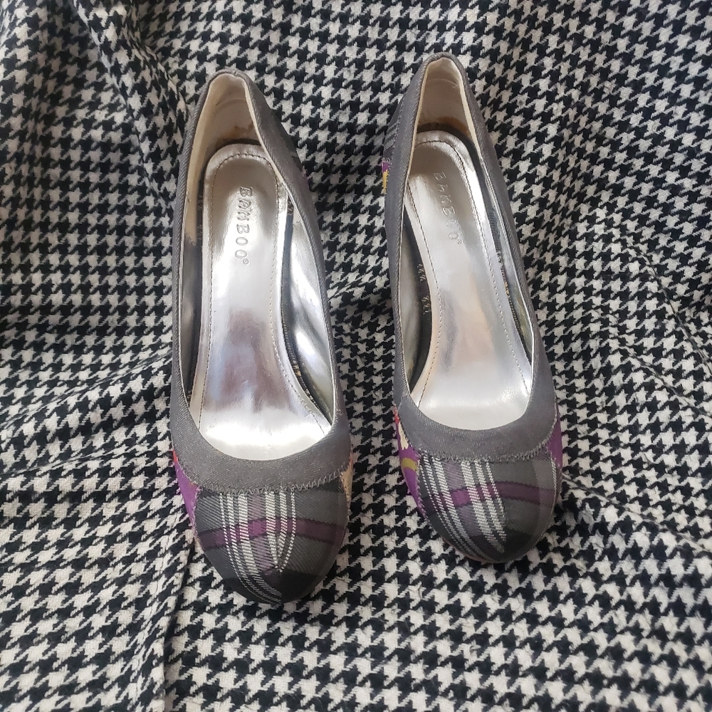 Bamboo Denim Patch Pumps 8